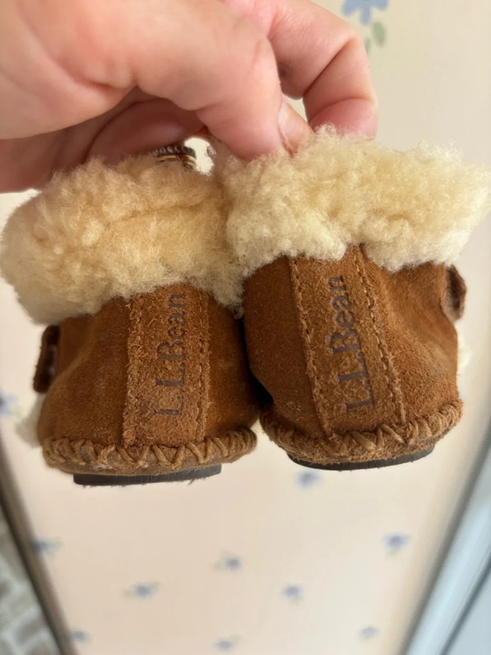 L.L. Bean Toddler Cozy Shearling Moccasin Booties - Brown